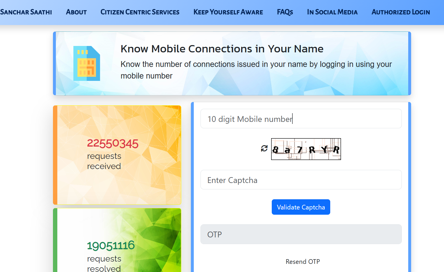 SIM Check Online Sanchar Saathi - Know Mobile Connections in Your Name