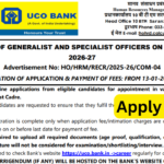 UCO Bank SO recruitment 2026