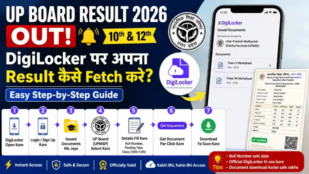 up board result 2026 digilocker se kaise nikale, digilocker up board result fetch guide, up board 10th 12th marksheet digilocker download, upmsp result digilocker process step by step, digilocker se result kaise dekhe 2026, up board digital marksheet kaise milegi, digilocker login karke result check kare, up board certificate digilocker se download, digilocker marksheet valid hai kya, up board result online digilocker method, up board marksheet pdf download guide, digilocker education up board result
